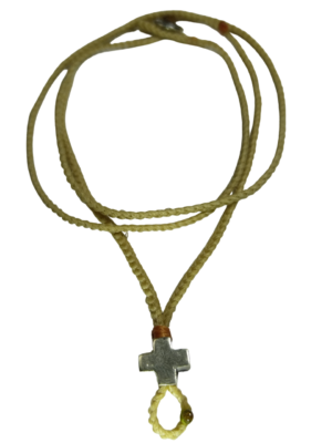 thin cord necklace (multi jewelry) on cream with ✝️