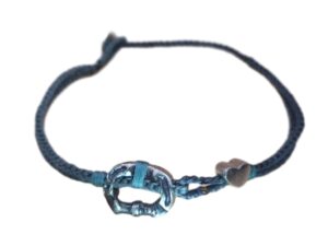1737639531091_pixian_ai double thin cord bracelet/anklet on gray blue and coal with carabineer and ❤️