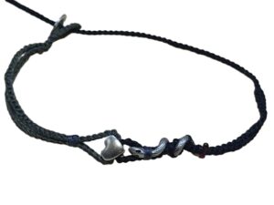 1770151706278_pixian_ai double thin cord bracelet/anklet on khaki and black with 🐍 & ❤️