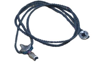 thin cord necklace (multi jewelry) on gray blue with ⛵ & 🐟