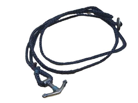 thin cord necklace (multi jewelry) on coal with ⚓