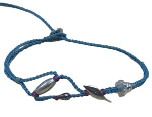 1769073802101_pixian_ai double thin cord bracelet/anklet on turquoise and turquoise with five geometric beads & 🍃