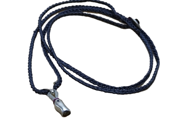 thin cord necklace (multi jewelry) on denim with seagull & 🐟