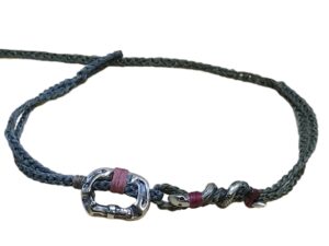 1773947795689_pixian_ai thin cord bracelet/anklet on gray blue and khaki with carabiner & 🐍