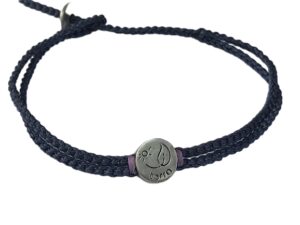 double thick cord bracelet anklet on denim with "terra"
